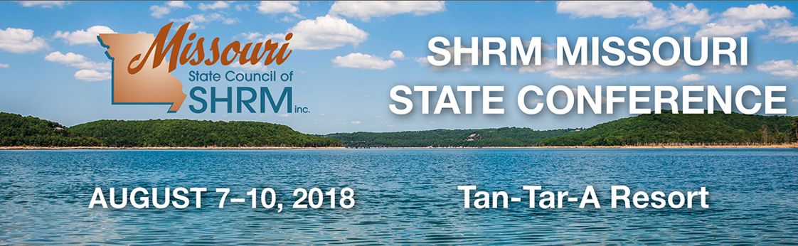 2018 SHRM Missouri State Conference at Lake of the Ozarks, August 7-10, 2018 image of banner